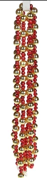 Бусы пластиковые 2.7 м (147-778) Красно-золотой