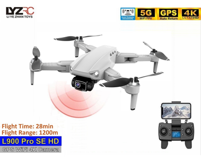 Квадрокоптер-дрон L900 PRO SE FPV 4K GPS до 1200км 28мин сумка. Белый