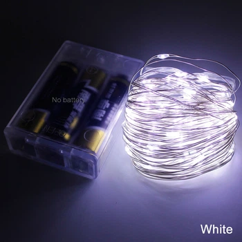 Новогодняя светодиодная гирлянда нить Роса 200 LED 20 метров Белый на батарейках 3АА