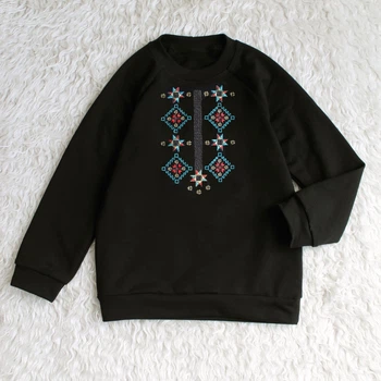 Дитячий світшот з вишивкою Ladan Різдвяні 98 Чорний (FD34-ZORI-BLACK)