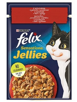 Mokra karma dla kotów Purina Felix Sensations Wołowina z pomidorami w sosie 85 g (7613039786413)