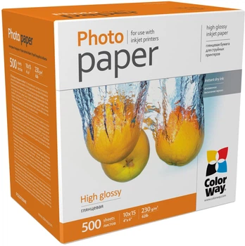 Фотобумага ColorWay глянцевая  PG230-500 230 г/м2 500 л 10x15 (PG2305004R)