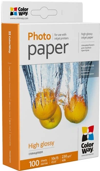 Фотопапір ColorWay глянц. 230 г/м 10x15 (PG2301004R)