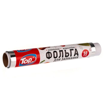 Фольга алюминиевая для запекания Toppack 29см 50м 14мкм прочная