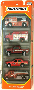 Набір авто Matchbox MBX Fire Rescue 5 Pack (887961672039)