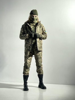 Зимний костюм 'Terra Hot' зеленый пиксель женский + бафф хаки и перчатки 2XL