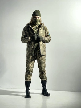 Зимний костюм 'Terra Hot' зеленый пиксель женский + бафф хаки и перчатки L
