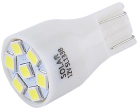 Светодиодные лампы Solar Electric 2835 12 В T10 W2.1x9.5d 7SMD White 2 шт (SL1338)