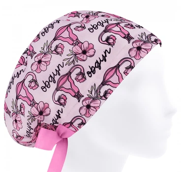 Медицинская шапочка женская HeadwearUniverse универсальная принт Матки с цветами