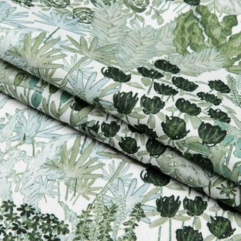 Декоративная ткань флора акварель / primavera зеленый (280см 175г/м² пог.м) (167593)