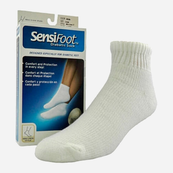 Skarpety uciskowe Jobst Sensifoot Diabetes Short Socks White T/L (4042809173321)