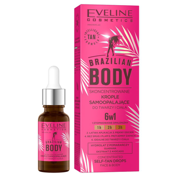 Концентровані краплі для самозасмаги Eveline Cosmetics Brazilian Body для обличчя і тіла 18 мл (5903416053170)