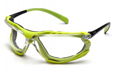 Очки защитные с уплотнителем Pyramex Proximity Black-lime Anti-Fog Прозрачные