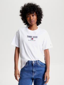 Футболка жіноча Tommy Jeans DW0DW16154-YBR XS Біла (8720644470794)