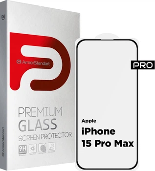 Защитное стекло ArmorStandart Pro для смартфона Apple iPhone 15 Pro Max Black (ARM71485)