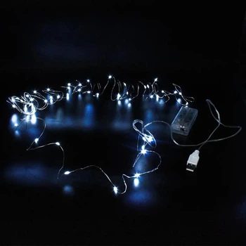 Гирлянд 30 Led Copper медной проволоке капля росы работает от батареек+USB Мультицвет 3 м (30LEDRSLGRLND27) FG22