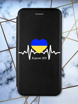 Чохол-книжка з малюнком для Xiaomi Redmi 7A Чорний; В ритмі ЗСУ (патріотичний принт 71)