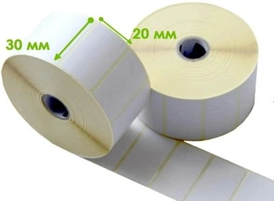 Термоэтикетка 30х20мм T.ECO 2000 шт./1рул., вт. 25мм, 1 шт.