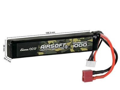 Аккумулятор страйкбольный 25C 1000mAh 3S1P 11.1V LiPo T-Plug (для страйкбола)