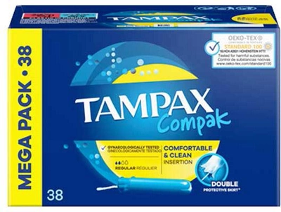Тампони Tampax Compak Tampon Regular 38 U (8006540468203)