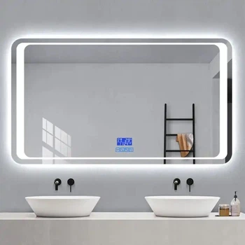 Дзеркало DUSEL LED DE-M3031 100смх75см сенсорне включення+підігрів+годинник/темп+Bluetooth