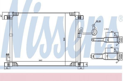 Радіатор кондиціонера NISSENS 940616 Infiniti QX, EX, FX 921101BA0A