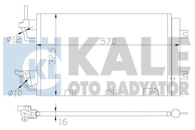 Радіатор кондиціонера KALE 393500 Opel Astra, Zafira 13171592, 13300339, 1850111