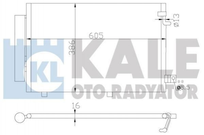 Радіатор кондиціонера KALE 342860 Ford Fiesta 1513108, 1526277, 8V5119710BB