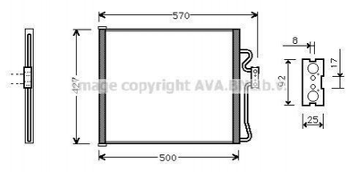Радіатор кондиціонера AVA COOLING BW5192 BMW 5 Series 64538391647, 8391647