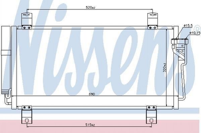 Радіатор кондиціонера NISSENS 940032 Mazda 6 GS1D61480D, GSYD6148ZA, GSYD6148ZC