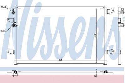 Радіатор кондиціонера NISSENS 940491 Volkswagen Phaeton 3D0820411G, 3D0820411C, 3D0820411E