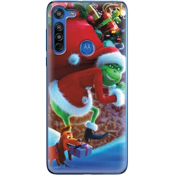 Силиконовый Чехол с Картинкой для Motorola G8 Принт (Новогодний, Гринч) (40952-ysm2268)