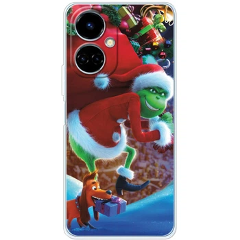 Силиконовый Чехол с Картинкой для Tecno Camon 19 Pro Принт (Новогодний, Гринч) (045423-ysm2268)
