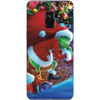 Силиконовый Чехол с Картинкой для Samsung Galaxy A8 2018 (A530) Принт (Новогодний, Гринч) (32657-ysm2268)