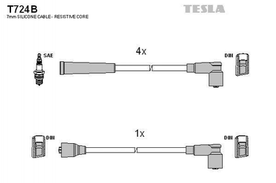 Провода высоковольтные TESLA T724B Fiat Ducato