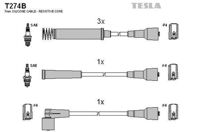 Провода высоковольтные TESLA T274B Opel Kadett, Astra 1612530, 1612551