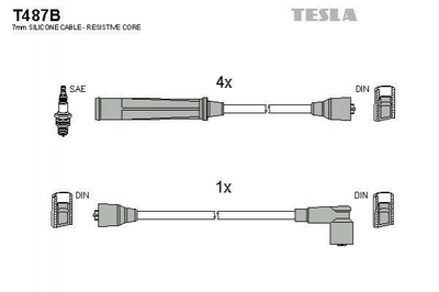 Провода высоковольтные TESLA T487B Mitsubishi Galant