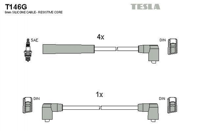 Провід високовольтні TESLA T146G Ford Transit, Sierra, Scorpio