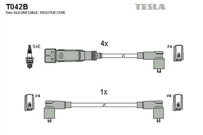 Провода высоковольтные TESLA T042B Skoda Felicia 032905430