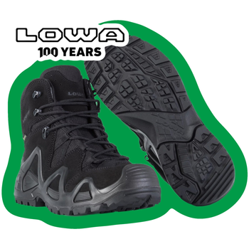 Ботинки тактические Lowa zephyr GTX Mid TF Black (черный) UK 11/EU 46