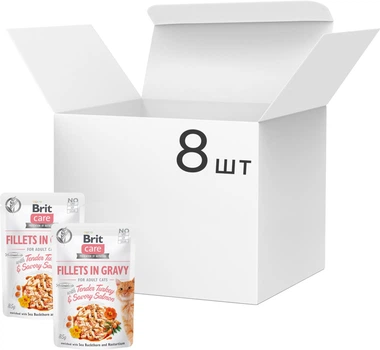 Вологий корм для кішок Brit Care Cat Pouch філе у соусі пікантний лосось 85 г