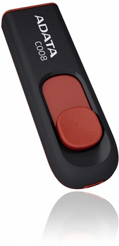Флеш пам'ять ADATA Classic C008 8GB USB 2.0 Black/Red (4718050609598)