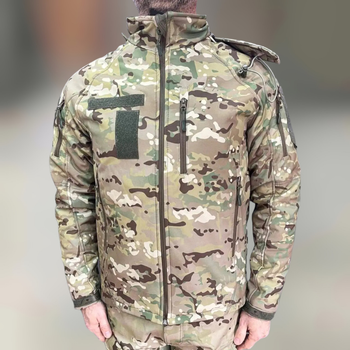 Куртка тактична зимова Softshell, Wolftrap, Мультикам, розмір 4XL, тепла зимова куртка для військових софтшелл