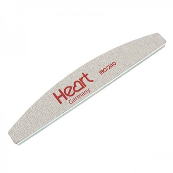 Пилка-баф для ногтей Heart Half Grey 180/240 полукруг (2000006190413)