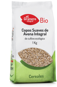 Płatki owsiane El Granero Copos Avena Suaves Integral Bio 1 kg (8422584048414)