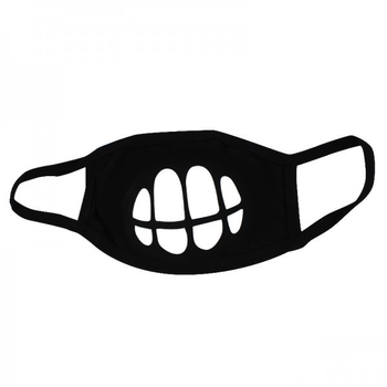 Маска на лицо многоразовая защитная тканевая Зубы цвет черный (2100994219827)