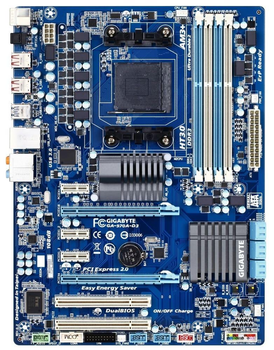 Материнська плата Gigabyte GA-970A-D3 (sAM3/AM3+, AMD 970, ATX) Б/в,U1