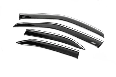 Ветровики с хромированным молдингом (4 шт, Niken) для Toyota Yaris/Yaris Cross (XP210) 2020- гг