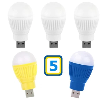 USB LED Лампочка 2 W, Набір 5 шт. Портативна лампа для павербанка світильник нічник