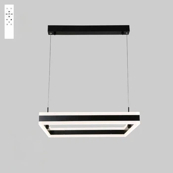Светодиодная люстра Esllse подвесная с пультом и приложением STELLA 100W S SMART 500X500Х1200мм Черная Квадратная